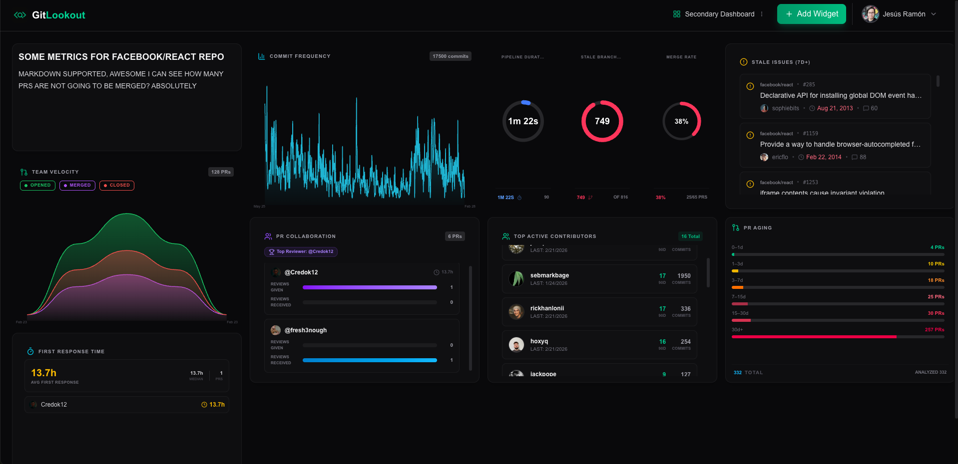 GitLookout - Git Repository Dashboard